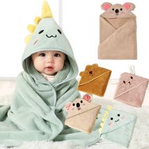 Serviette de bain unisexe absorbante rapide et douce en polaire corail pour bébé, peignoir de bain pour bébé, chemise de nuit, couette pour bébé, salle de bain enveloppée