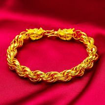 Bijoux unisexes Bracelet torsadé en or tendance Bracelet torsadé en or sable tendance Bracelet torsadé en gros