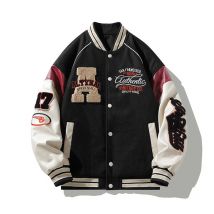 Veste de baseball américaine tendance ample pour couple, veste d'hiver en coton pour homme