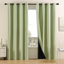 rideaux d'isolation thermique entièrement occultants pour chambre à coucher avec doublure noire rideaux occultants à réduction de bruit