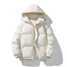doudoune homme chaude épaissie doudoune ample grande taille veste en coton couleur unie à capuche couple veste en coton