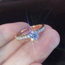Bague en diamant plaqué argent Simple, Simulation, proposition S925, bague de mariage, cadeau pour amoureux