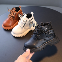 Chaussures pour enfants garçons mode Doc Martens filles fermeture éclair latérale bottes simples à semelle souple
