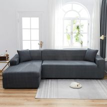 Housse de canapé élastique en soie de lait, texture de couleur unie, housse de canapé universelle tout compris, housse complète pour chaise longue