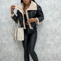Women's fashion biker jacket top