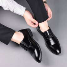 Chaussures Oxford décontractées à lacets en cuir pour hommes