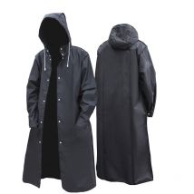 Manteau imperméable Long noir pour hommes et femmes, manteau de pluie épais à capuche pour randonnée en plein air, voyage, pêche, escalade
