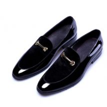 Chaussures habillées pour hommes en cuir verni Shadow Chaussures de mariage de luxe à la mode pour marié Chaussures Oxford de luxe de style italien pour hommes