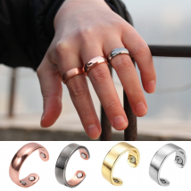 Shuosbai Hommes Anneau Ouverture Bijoux Magnétiques Galvanoplastie Géométrique Anneau De Doigt Cadeaux D'anniversaire
