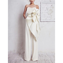 New bra belt lotus slim-fit jumpsuit