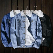 Winter Thick Warm Denim Jacket Male Jean Bomber Jackets Fashion Cowboy Coats Boutique Blue Black Chaqueta Hombre Casual