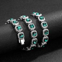 Collier hip hop rond en diamant émeraude et sucre de 10 mm, accessoires de luxe