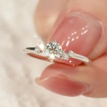 bague en argent femme petite bague diamant moissanite galaxie un carat bague femme bouche fermée source en direct