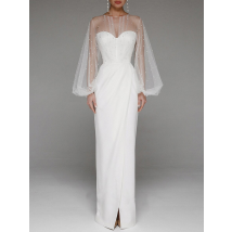 Sexy Wedding Dresses For Women Casual O-Neck Solid Loose Long Dress Spring And Summer Muslim Drsss Women Evening Dress Vestidos