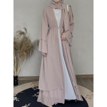Mode féminine robe deux pièces pour femmes robe Abaya robe de prière en mousseline de soie