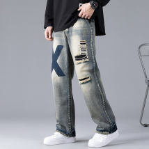 Men's wide-leg jeans youth slacks