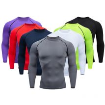 Men's Clothing for men Long sleeved running basketball sports training bottoming clothes T shirt tights high elastic quick drying compression clothes