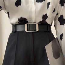 Pas de poinçonnage ceinture hommes et femmes polyvalent Jeans ceinture hommes mode net rouge mode simple pas de trou pantalon ceinture femmes