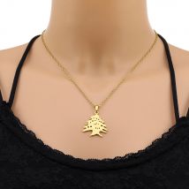 Colliers pendentifs carte du Liban en stock prêt pour femmes et hommes, couleur or/argent, bijoux d'anniversaire de fête