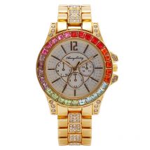 montre homme mode diamant complet trois yeux diamant coloré montre homme montre à quartz