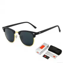 Clubmasters Vintage Semi-sans monture Ray marque lunettes De soleil De créateur femmes Ban classique rétro Oculos De Sol Gafas UV400