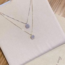 Collier carré en argent sterling plaqué S ! Collier diamant pour femme, été 2023, mode, luxe léger, design de niche, mode, luxe, design,