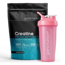 Creatine Monohydrate Powder | 1KG + 600ml Shaker Pink