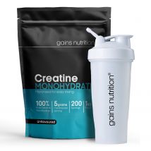 Creatine Monohydrate Powder | 1KG + 600ml Shaker White