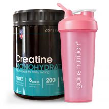Creatine Monohydrate Powder Tub | 1KG + 600ml Shaker Pink