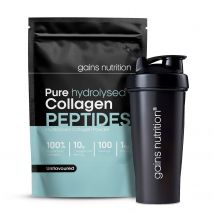 Bovine Collagen Peptides Powder | 1KG | + 600ml Shaker Black