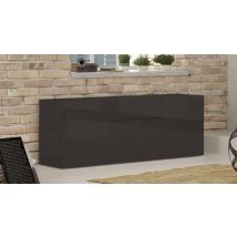 Credenza moderna a 3 ante e 1 Arina, Made in Italy, Madia da cucina, Buffet di design da soggiorno, con piedini, cm 170x40h35, Antracite lucido
