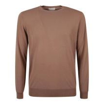 R Neck Pullover Sweaters Ballantyne , Brown , Heren