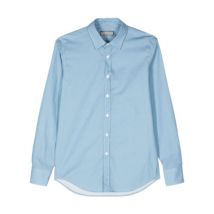 Blauw Overhemd met Micro Patroon Canali , Blue , Heren