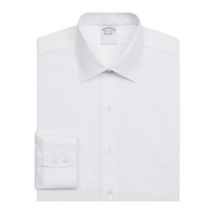 Slim Fit Witte Non-Iron Stretch Katoenen Overhemd met Ainsley Kraag Brooks Brothers , White , Heren