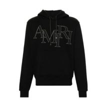 Zwarte Katoenen Sweatshirt met Logo Patches Amiri , Black , Heren