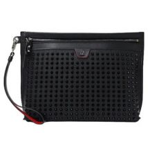 Pre-owned Leather clutches Christian Louboutin Pre-owned , Black , Dames