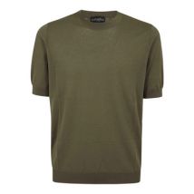 Oliva Ronde Hals T-Shirt Ballantyne , Green , Heren