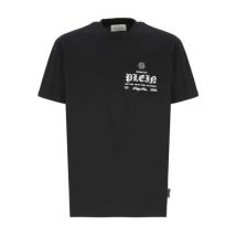 Zwart T-shirt met reliëf logo voor heren Philipp Plein , Black , Heren