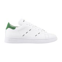 Groene Lage Sneakers van Wit Leer Kiton , Green , Heren