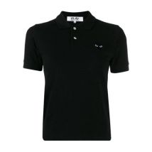 Klassieke Kraag Polo T-Shirt met Zwarte Hart Comme des Garçons Play , Black , Dames