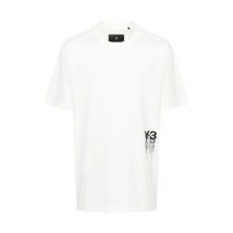 Logo Print Crew Neck T-Shirt Y-3 , White , Heren
