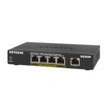 Netgear NETGEAR GS305Pv2 Hallitsematon Gigabit Ethernet (10/100/1000) Power over Ethernet -tuki Musta (GS305P-200PES)