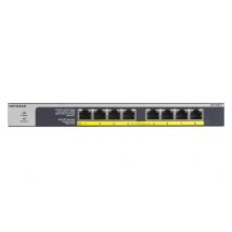 Netgear NETGEAR GS108LP Hallitsematon Gigabit Ethernet (10/100/1000) Power over Ethernet -tuki 1U Musta, Harmaa (GS108LP-100EUS)