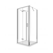 Box cabina doccia a 3 lati con apertura a libro pieghevole a pacchetto H.190 cromo trasparente anticalcare misure 62,5-65 fisse + Porta 83,8-85,8