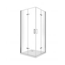 Box doccia angolare pieghevole a libro con chiusura a pacchetto H 190 cromo anticalcare trasparente con misure 60 (57,5-59) x 80 (77,5-79)