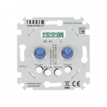 Tradim | muurdimmer | IP 20 | Zilver | 2 x 3-100W
