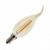 Lighto | LED filament | Kleine fitting E14 | Kaarslamp tip | Goud | 35mm | 1W