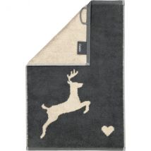 Cawö Handtücher Alpenchic Edition Hirsche 6228 - Farbe: granit - 73 - Gästetuch 30x50 cm