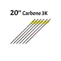 Lote de 6 flechas de ballesta 20 pulgadas 9 mm de carbono 3K - Hattila