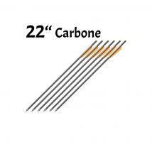 Packung mit 6 Pfeilen Carbon von 22 Zoll (55cm) - Hattila